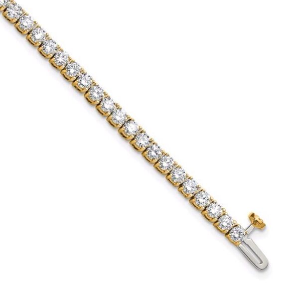 14k Yellow Gold 5cttw Certified Lab Grown Diamond Tennis Bracelet - Picture 5 of 5